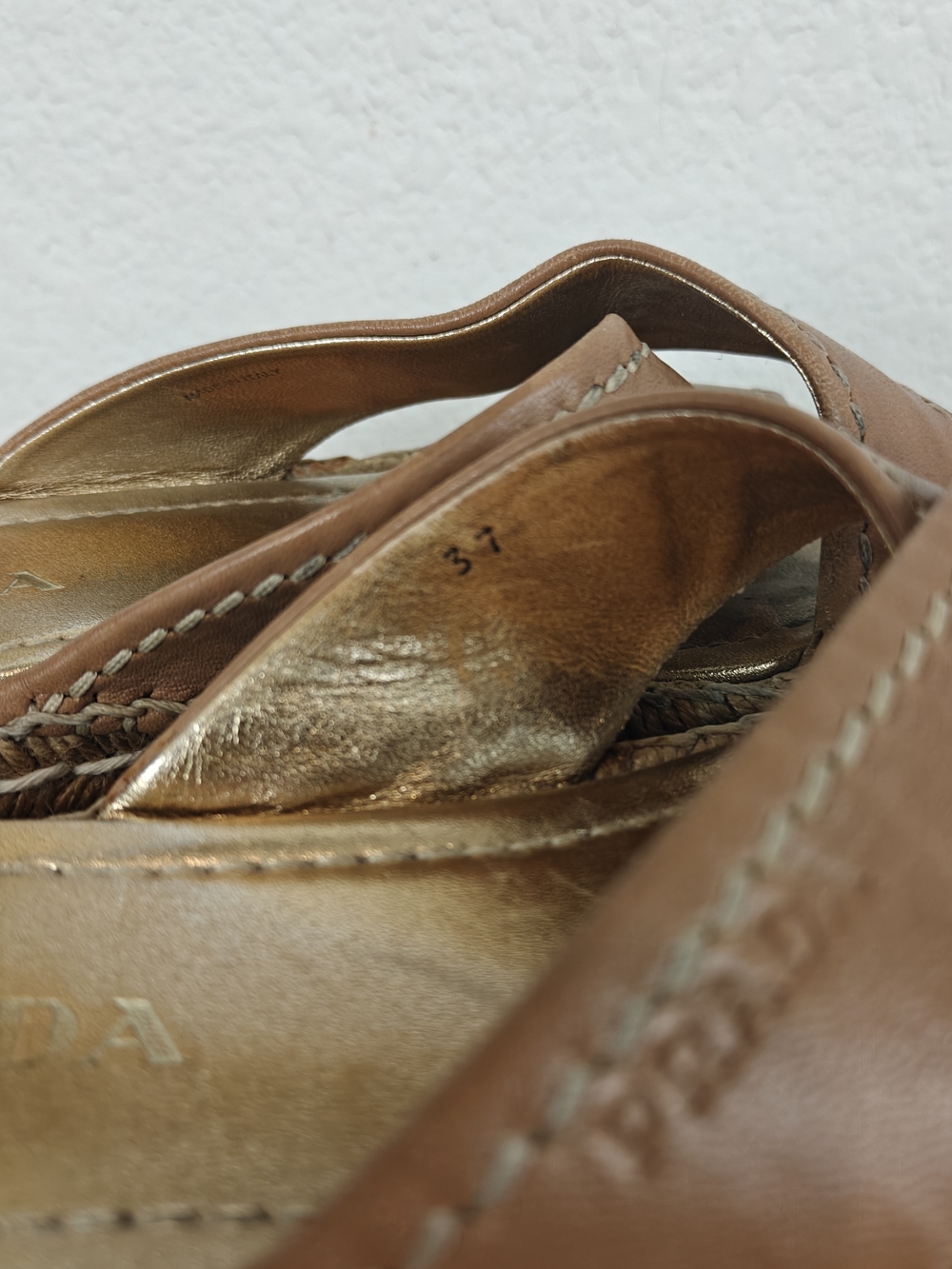 Prada Colorblock Leather Espadrille Platform Sandals | Euro Chic Statement 6.5 - Picture 4 of 13